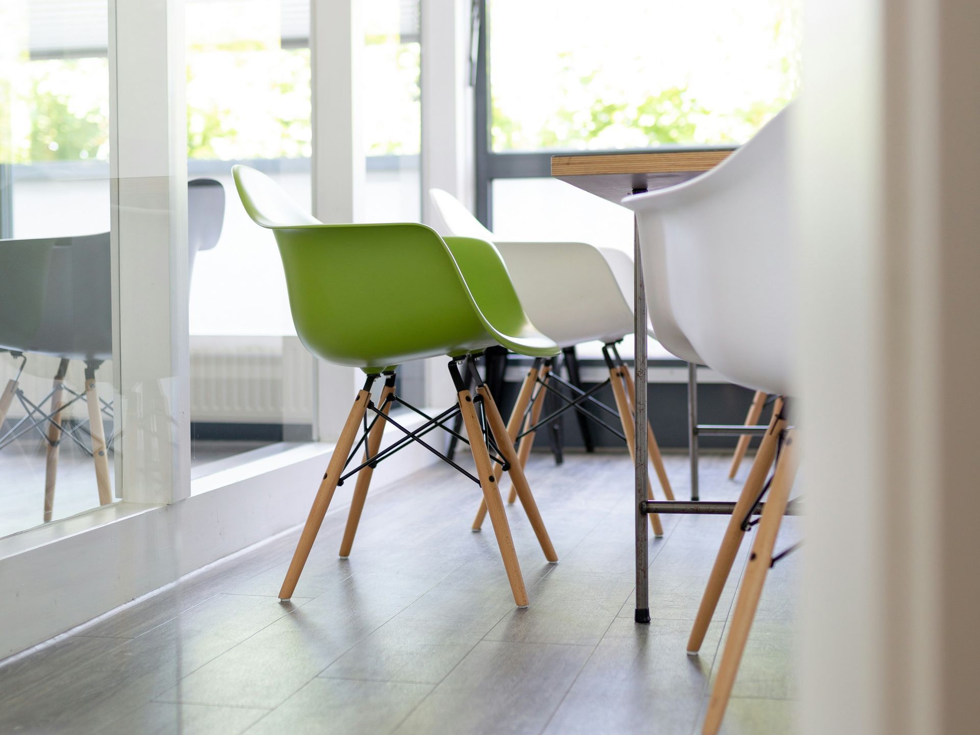 two chairs near the window